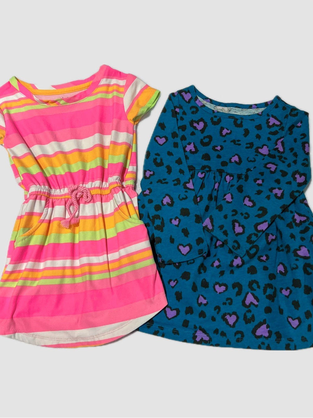 Toddler Girls Dress Lot 2T Wonder Nation Kidgets Animal Print Pink Stripe